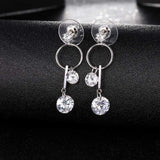 S925 Sterling Silver Creative Micro-Set Geometric Earrings Earrings Jewelry Cross-Border Exclusive