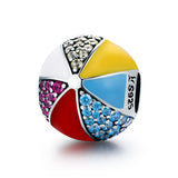 silver oxidized Epoxy zircon color ball charms