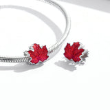 925 Sterling Silver Beautiful Maple Leaves harm For Bracelet  Fashion Jewelry For Women