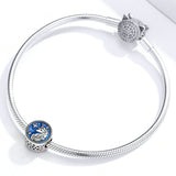 925 Sterling Silver Beautiful Blue Night Licorne Beads Charm Precious Jewelry For Women