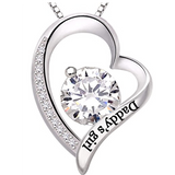 Silver Heart Cubic Zirconia Pendant Necklace