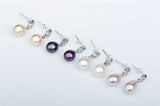 Natural Pearl Earrings Drop Shape Classic Bridal Earrings With Pendant