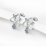 Gemstone 925 Sterling Silver Blue ZirconEarrings For Women Jewelry