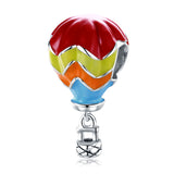  Silver White Gold Plated Epoxy Turkish Hot Air Balloon Charms