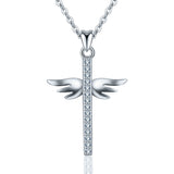 Cross angel wings zircon sterling silver jewelry wild fashion jewelry