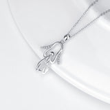 Dog Engraved Necklace Wholesale Cubic Zirconia Silver Women Necklace