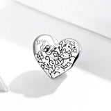 925 Sterling Silver Exquisite Heart shape Butterfly Charm For Bracelet  Fashion Jewelry For Women