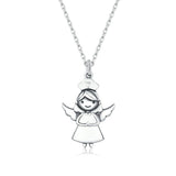 925 Sterling Silver Pure  Angel Chain Necklace Pendant Necklace Fashion Jewelry For Gift