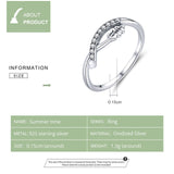 925 Sterling Silver Leaf Finger Rings for Women Clear CZ Paved Korea Style Hypoallergenic Fashion Jewelry