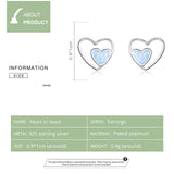 Heart In Heart Stud Earrings For Women 925 Sterling Silver Love Couple Statement Jewelry