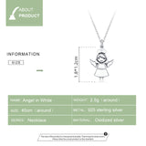 925 Sterling Silver Pure  Angel Chain Necklace Pendant Necklace Fashion Jewelry For Gift