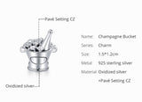 925 Sterling Silver Jewelry Champagne Bucket Charm