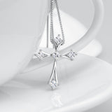 For Christmas Day Gifts Cross Shape Pendant Necklace 925 Sterling Silver