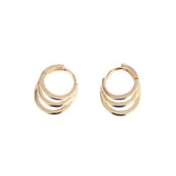 925 Sterling Silver Ear Jewelry Double Circle Earrings Female Christmas