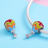 S925 Sterling Silver White Gold Plated Epoxy Turkish Hot Air Balloon Charms