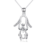 Dog Engraved Necklace Wholesale Cubic Zirconia Silver Women Necklace