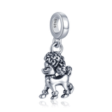 Silver Poodle Dog Dangles Charms