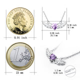 Fairy tale purple crystal angel wings necklace hollow chain necklace