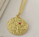 S925 Sterling Silver Jewelry Geometric Round Coin Pendant Wild Letter Female Love