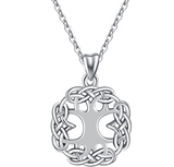 Tree of Life Celtic Knot S925 Sterling Silver Necklace Pendant Jewelry