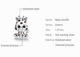 925 Sterling Silver Baby Giraffe Charm Beads