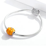 925 Sterling Vivid Pumpkin Charm For Bracelet  Fashion Jewelry For Women