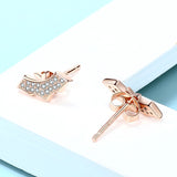 925 Sterling Silver Bat Earrings Animal Wings Stud Earrings For Women