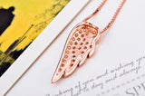 Rose Gold Plating A Wing Of The Angel Necklace Shining Jewelry 925 Sterling Silver