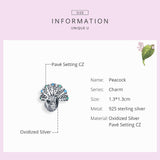 925 Sterling Silver Beautiful Peacock Beads Charm For Bracelet  Fashion Jewelry For Women