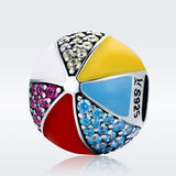 S925 sterling silver oxidized Epoxy zircon color ball charms