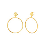 Europe And The United States Trend Exaggerated Big Earrings S925 Cold Light Vintage Gold