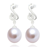 Handmade Pearl Earrings With Zircon Pearl Mounting Drop Jewelry