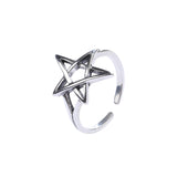 Pentagram Ring S925 Opening Adjustable Jewelry Silver New Female Explosion