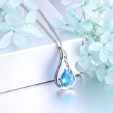 S925 Sterling Silver Fashion Creative Blue Flame Necklace Female Clavicle Chain Jewelry Pendant Cross-Border Special