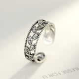 Antique Leaf Ring Wholesale 925 Sterling Silver AAA Cubic Zircon Leaf Jewelry