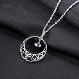 star moon  freshwater pearl  pendant 925 Sterling silver necklace