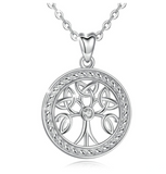 Family Tree of Life Round Celtics Knot Pendant Necklace 