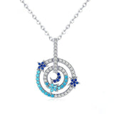 Planet Visitor & Round Circle Shape Chain Pendant Necklaces 
