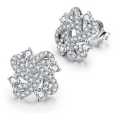 Cubic Sparkle Zirconia Stud Earrings Luxury Party for Women Jewelry