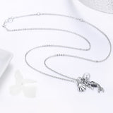 S925 sterling silver mermaid legend pendant necklace oxidized shell pearl necklace