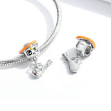 925 Sterling Silver Funny Halloween Skull Man Charm For Bracelet  Fashion Jewelry For Gift