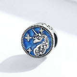 925 Sterling Silver Beautiful Blue Night Licorne Beads Charm Precious Jewelry For Women