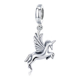 Silver Oxidized Unicorn Memory Dangles Charms