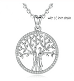 925 Sterling Silver Tree of Life Pendant Family Tree Necklace Lover Charm Delicate Silver Cable Chain or Charm