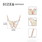 S925 Sterling Silver Created Opal Butterfly Jewelry for Women Teens Birthday Gifts