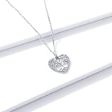 925 Sterling Silver Radiant Clear CZ Tree of Life Heart Pendant Necklace for Women Family Gifts Fine Jewelry