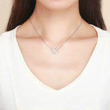Elegant 925 Sterling Silver Shining Stackable Star Round Shape Pendants Necklaces Women Wedding Jewelry