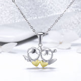 S925 Sterling Silver Devil Angel Pendant Necklace White Gold Plated and Gold Plated Necklace