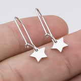 star five-pointed silver drop earrings new hot selling jewelry