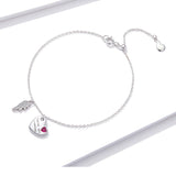 925 Sterling Silver Beautiful Letter Link Chain Bracelet with little Charm Fashion Jewelry For Gift